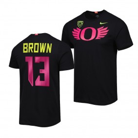 Oregon Ducks Anthony Brown Black Alternate Logo Stomp Out Cancer Tee