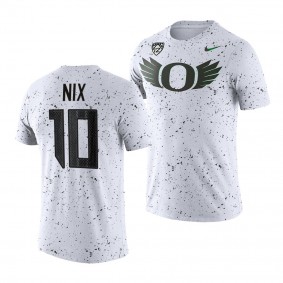 Oregon Ducks Bo Nix White Eggshell Football Tee