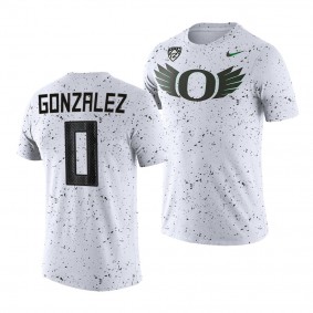 Oregon Ducks Christian Gonzalez White Eggshell Football Tee