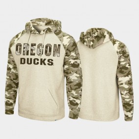 Oregon Ducks OHT Military Appreciation Men's Desert Camo Hoodie - Oatmeal