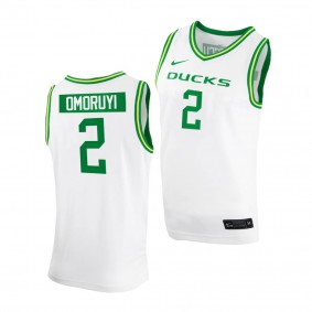 Oregon Ducks Eugene Omoruyi College Basketball Replica #2 Jersey - White