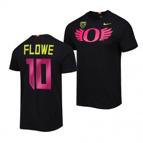 Oregon Ducks Justin Flowe Black Alternate Logo Stomp Out Cancer Tee