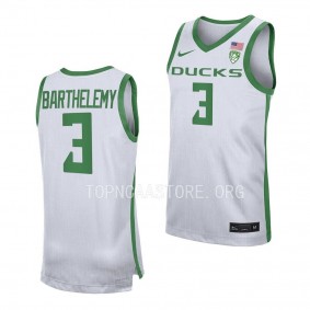 Keeshawn Barthelemy Oregon Ducks 2022-23 Replica Basketball Jersey - White