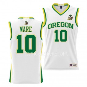 Oregon Ducks Kel'el Ware White Basketball Jersey NIL Pick-A-Player