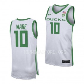 Kel'el Ware Oregon Ducks 2022-23 Replica Basketball Jersey - White