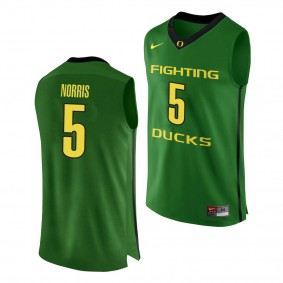 Oregon Ducks Miles Norris #5 Jersey Apple Green 333208 Authentic College Basketball Jersey - Men's