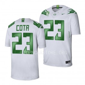 Oregon Ducks Chase Cota Game Football Jersey White