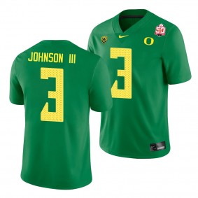 Johnny Johnson III #3 Oregon Ducks 2021 Fiesta Bowl College Football Jersey - Green