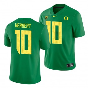 Oregon Ducks Justin Herbert #10 Jersey College Football Game Jersey - Green