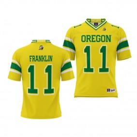 Troy Franklin Oregon Ducks NIL Player #11 Jersey Men's Yellow Football Uniform