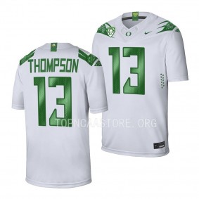 Oregon Ducks Ty Thompson Game Football Jersey White