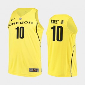 Oregon Ducks Victor Bailey Jr. #10 Jersey Yellow Authentic College Basketball Jersey - Men's