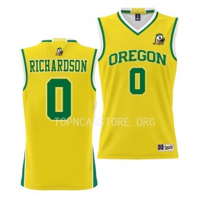 Oregon Ducks Will Richardson NIL Pick-A-Player Basketball Jersey Gold