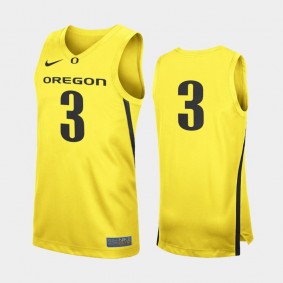 Oregon Ducks Jersey 2019-20 Replica College Basketball Men's Jersey - Yellow